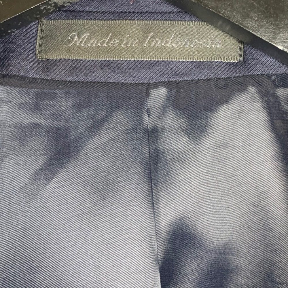 Lauren Ralph Lauren Blazer Mens 44L Navy Blue Gold Crest Button Wool Jacket - Picture 12 of 13